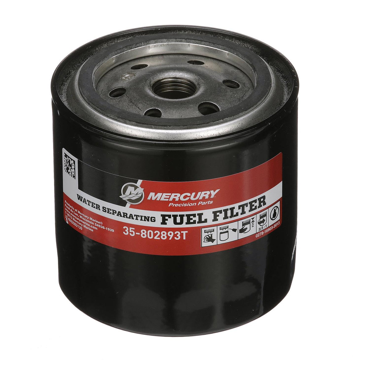 MERCURY 802893T front view canister showing label and connection points for easy replacement