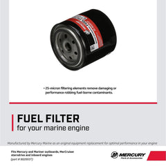 MERCURY 802893T installed on a remote-mount filter assembly demonstrating correct fit