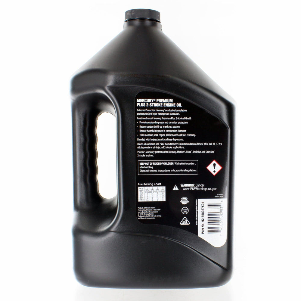 Mercury Premium Plus being added to an outboard motor for protection