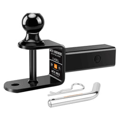 META Hardware front view of 3-in-1 hitch mount showing all attachment points and strength