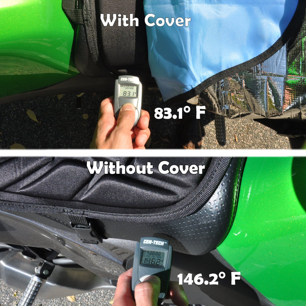Metier Life cover fitted on motorcycle illustrating quick attachment benefit