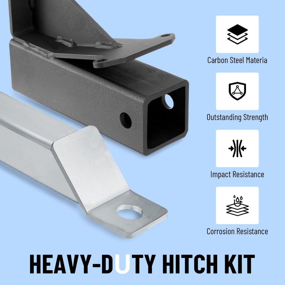 metlead bolt-on hitch mounted to vehicle for stable towing benefit