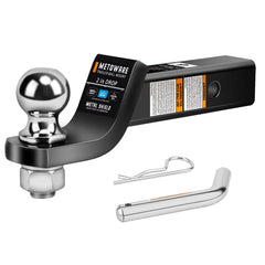 METOWARE front view of assembled 2 inch ball mount showing ready-to-use setup and strength