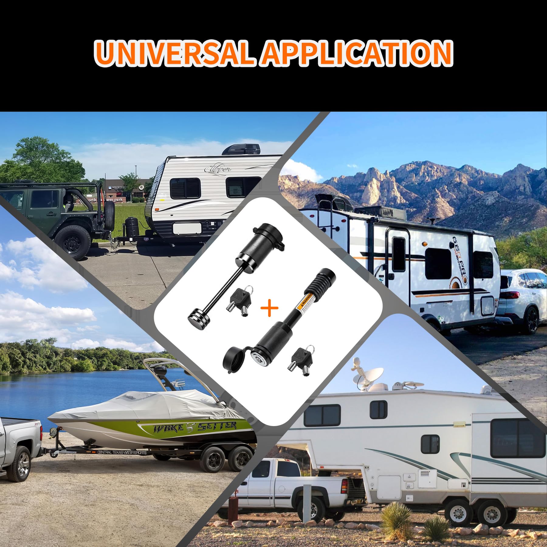 METOWARE lifestyle shot of a trailer secured at a marina showing weatherproof theft-deterrent protection