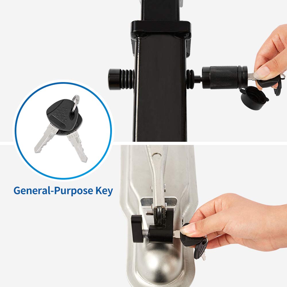 METOWARE locks on a hitched trailer in a driveway showing practical everyday security