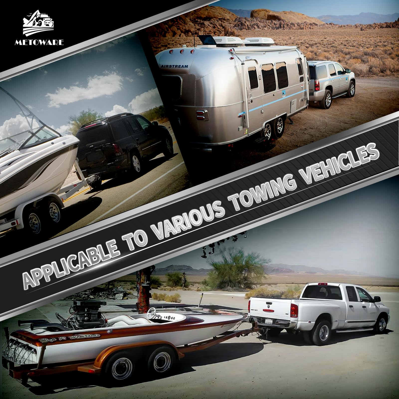 METOWARE in lifestyle towing scene improving trailer leveling and handling