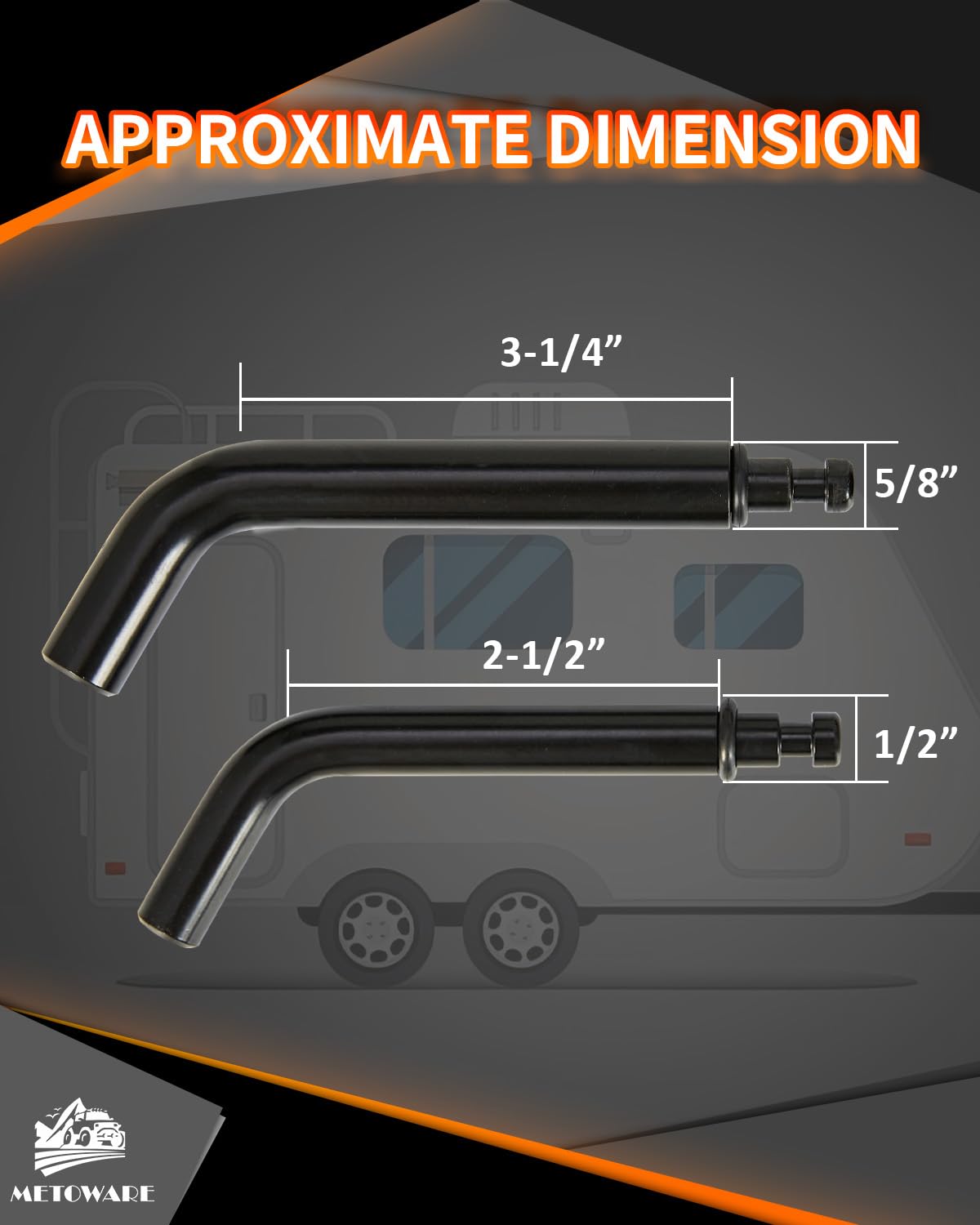 METOWARE long pin close-up showing heavy-duty steel and length benefit