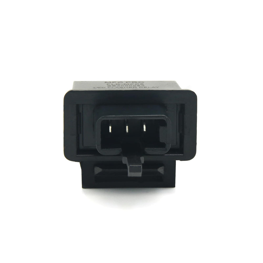MFC PRO relay installed in motorcycle harness improving LED turn signal timing
