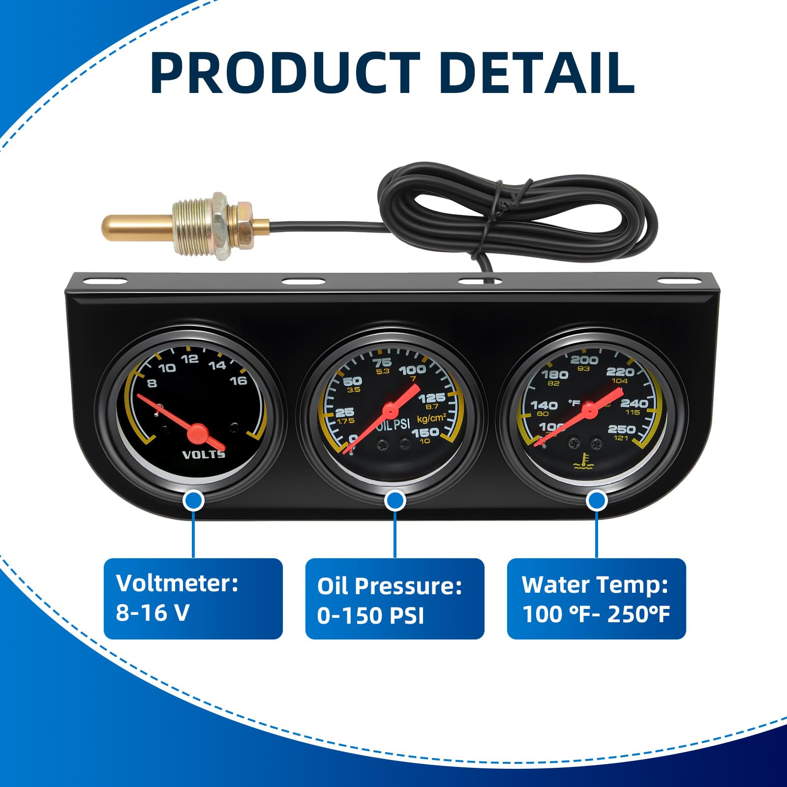 MH voltmeter close-up highlighting readable dial and quick battery health check benefit