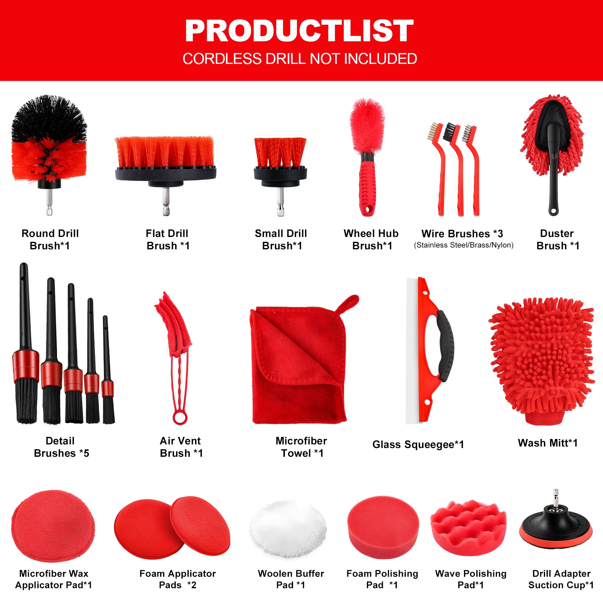 MIANYINGR drill brush close-up showing bristle shapes and quick cleaning