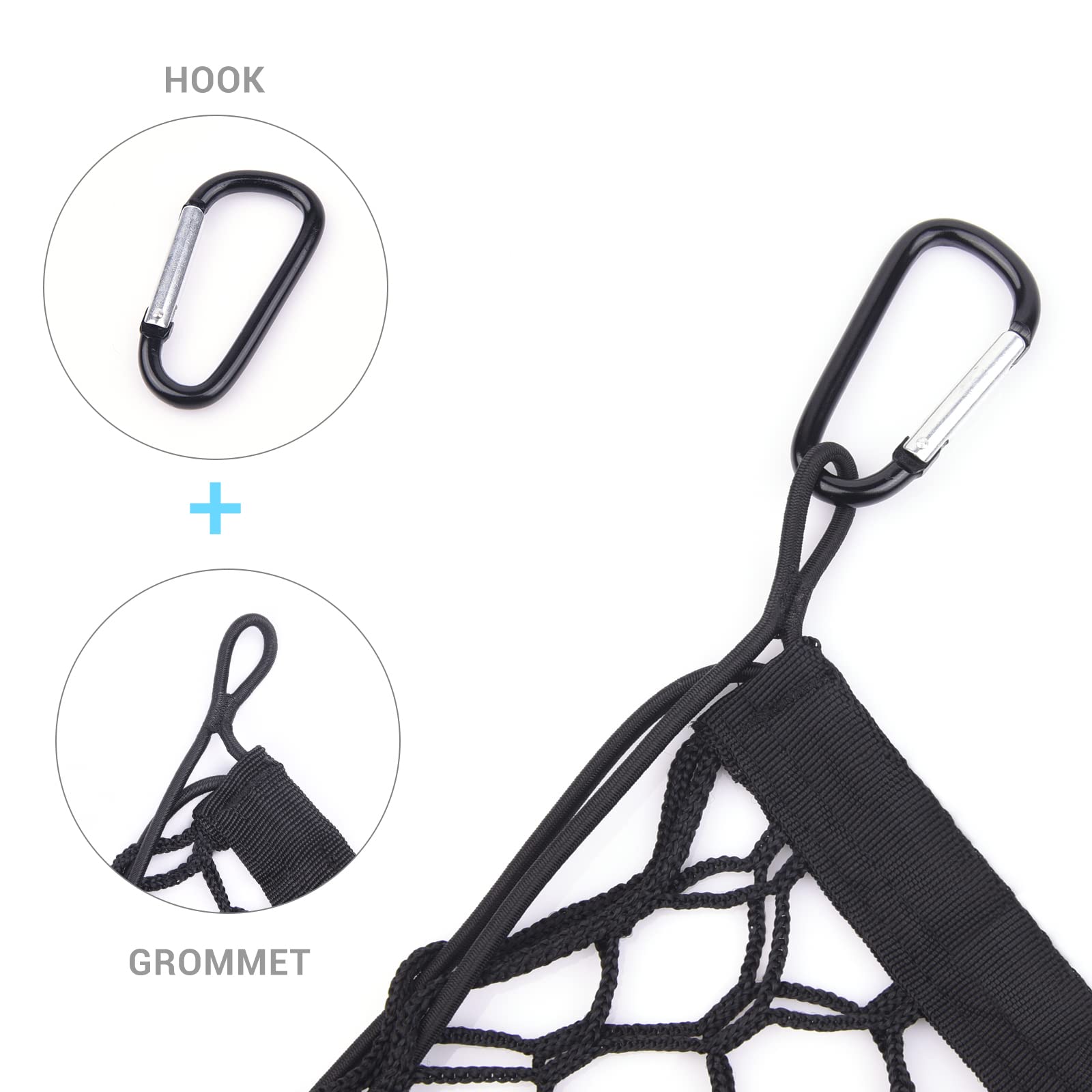 MICTUNING folded cargo net flat for compact storage and convenient stowaway when not in use