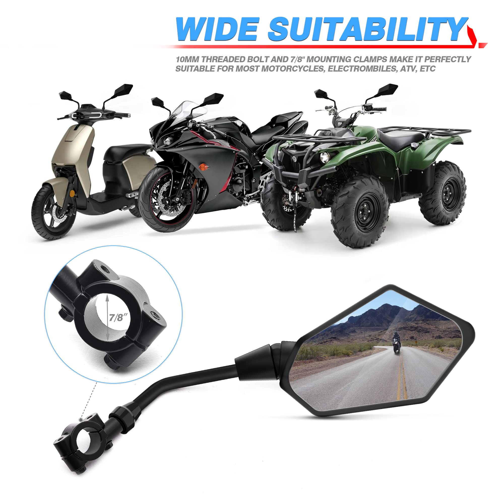 MICTUNING hawk-eye handlebar clamp fit example highlighting easy installation and compatibility