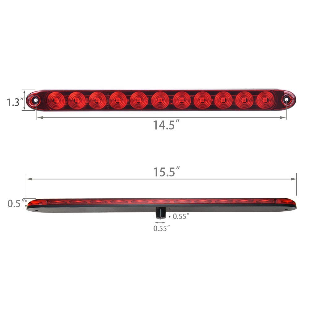 MICTUNING light bar next to ruler showing exact dimensions for fit