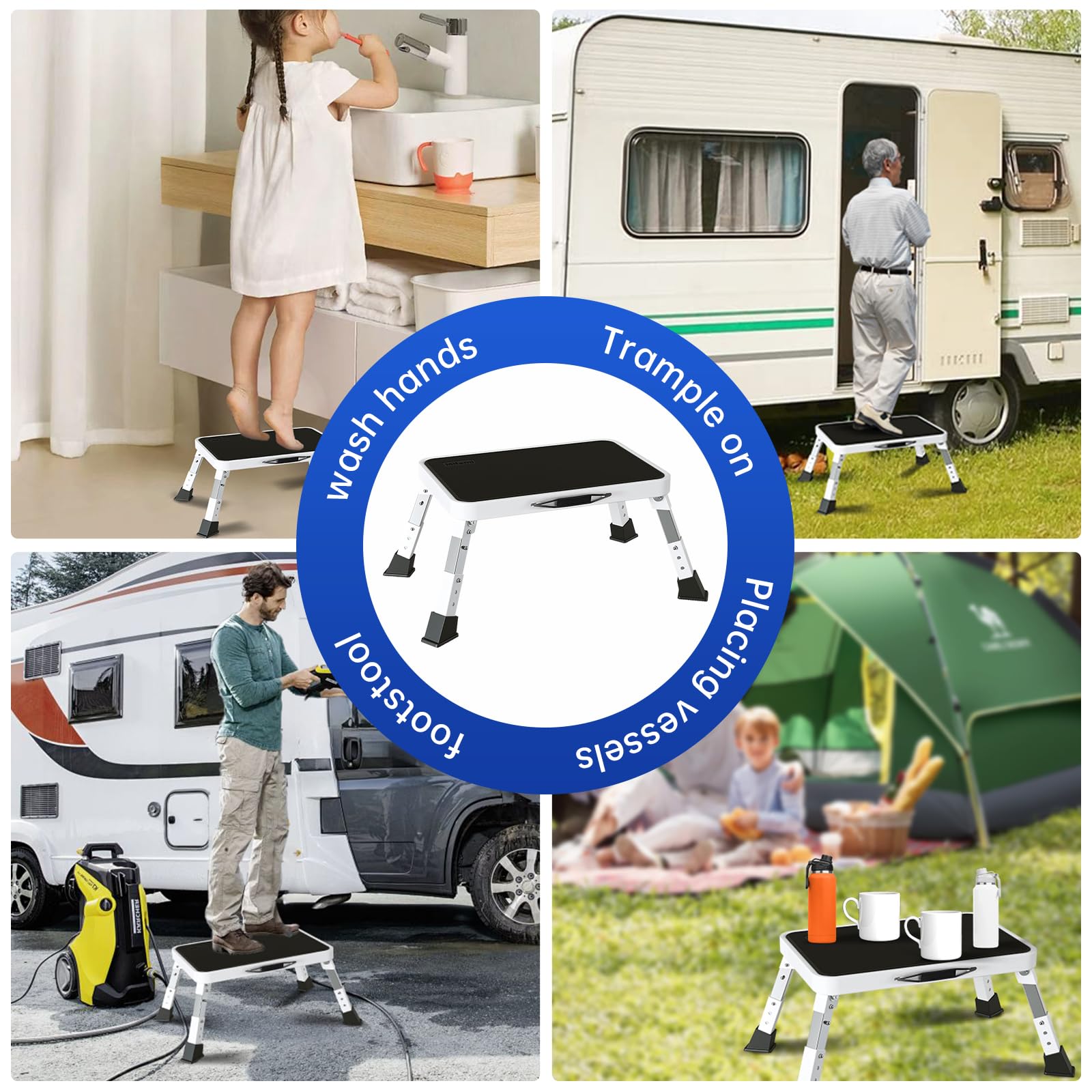Mifami folded with handle illustrating lightweight portability and storage