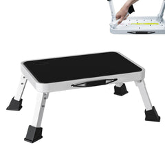 Mifami front view folded stool showing slim storage and portability