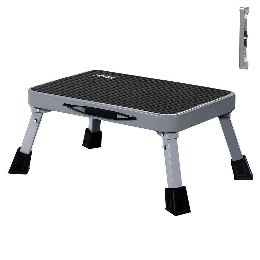 Mifami next to shoe showing compact size and travel-ready portability