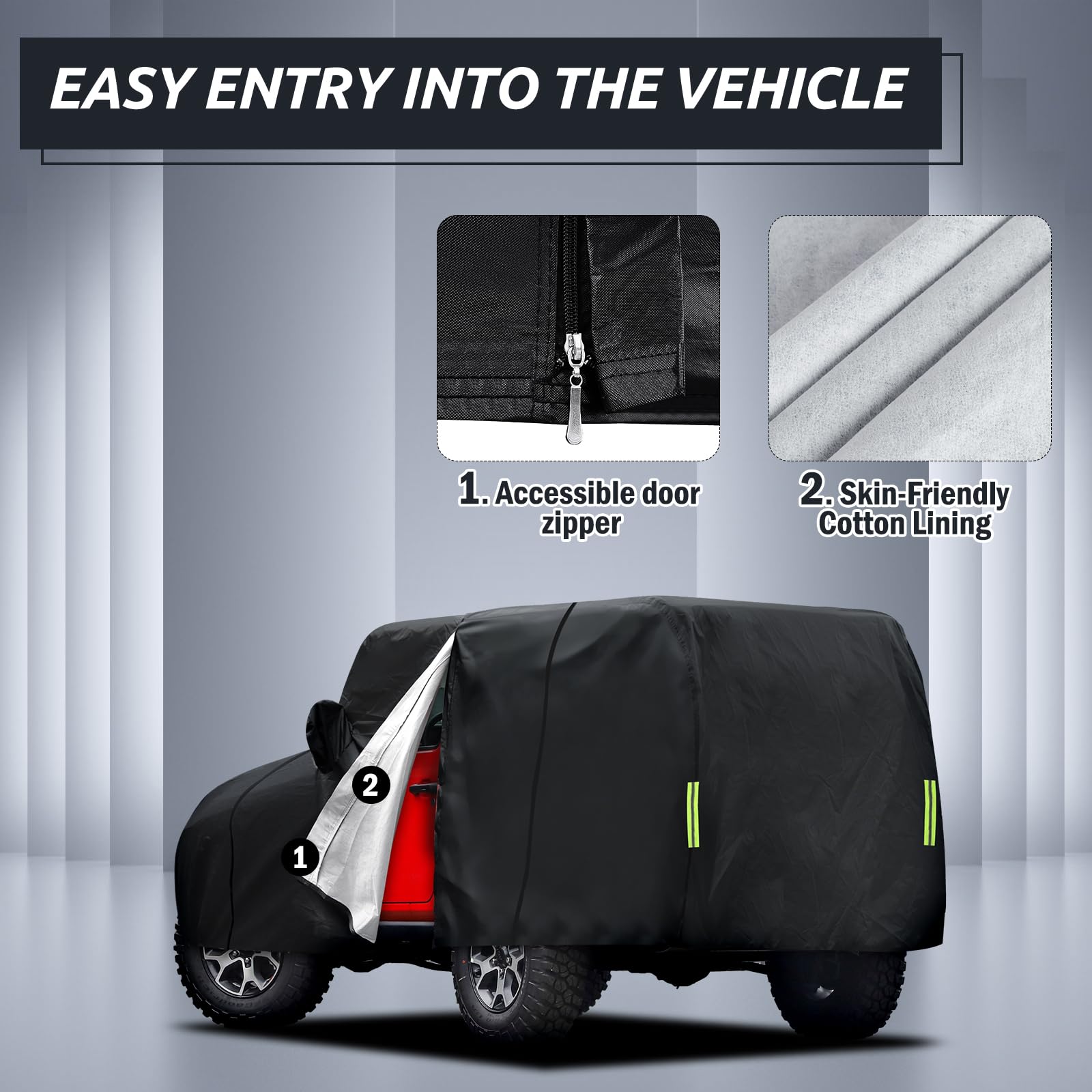 Migaven waterproof multi-layer fabric close-up shows weatherproofing benefit