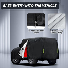 Migaven waterproof multi-layer fabric close-up shows weatherproofing benefit