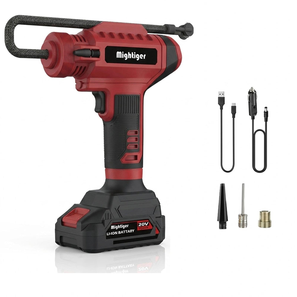 MIGHTIGER front view showing compact compressor and controls for convenient storage