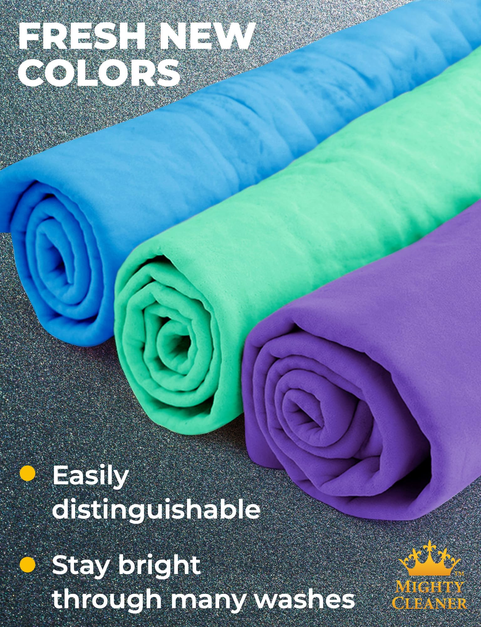 Mighty Cleaner folded towel detail showing plush surface and durable edges