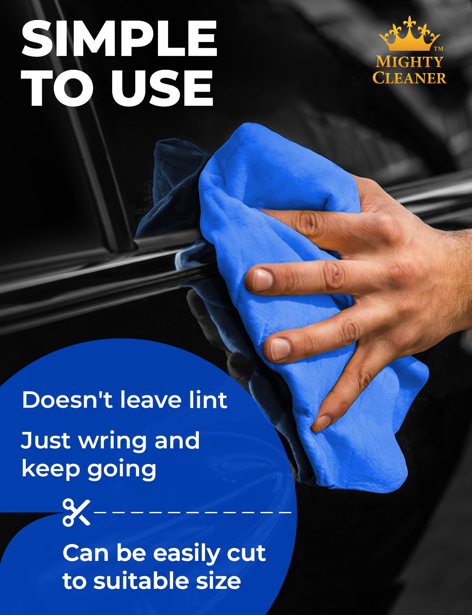 Mighty Cleaner drying sedan roof fast with streak-free result