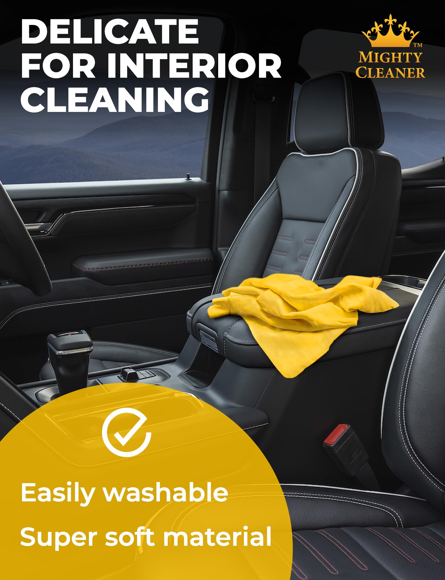 Mighty Cleaner drying SUV side to reduce drying time