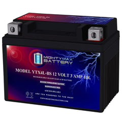 Mighty Max Battery front view showing compact case and terminals, reliable replacement