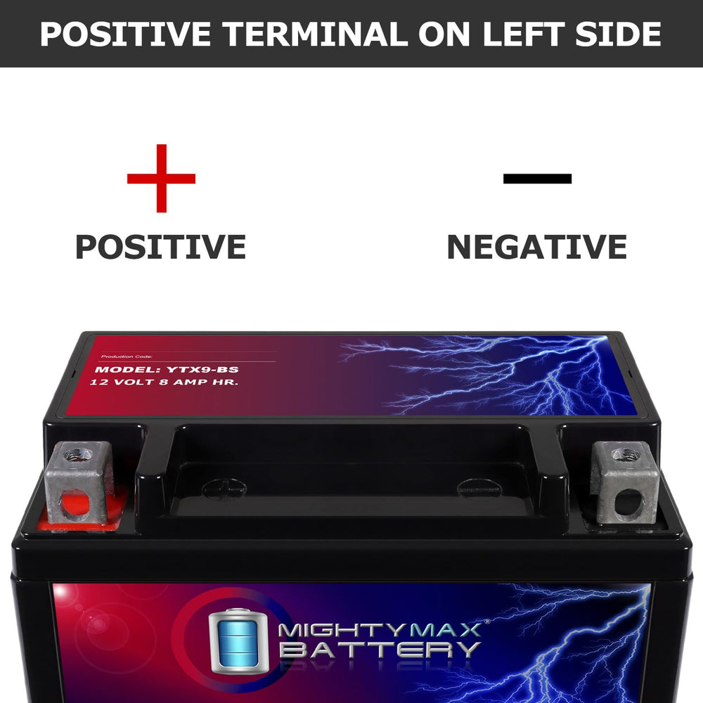 Mighty Max Battery side label close-up showing specifications for confident selection