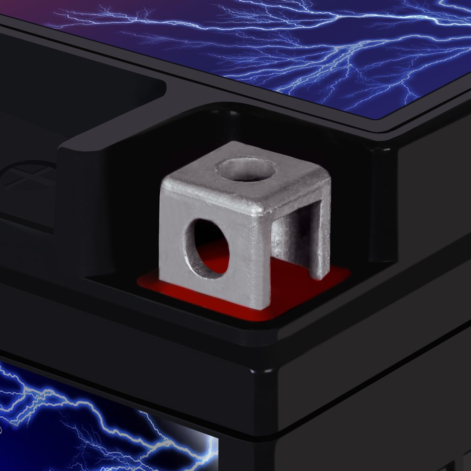 Mighty Max Battery side profile illustrating compact form factor for tight compartments