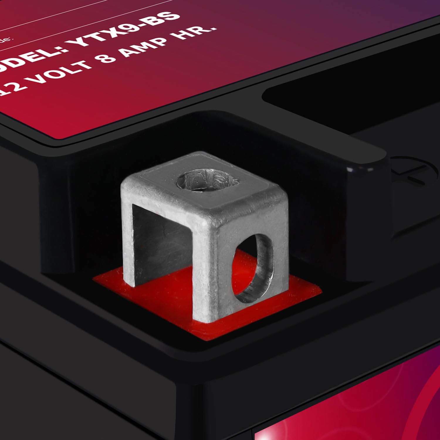 Mighty Max Battery temperature label close-up highlighting wide operating range advantage