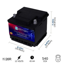 Mighty Max MM-G26R top terminals with right-side positive for secure connections