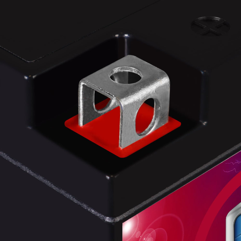 Mighty Max Battery next to ruler showing scale for tray compatibility