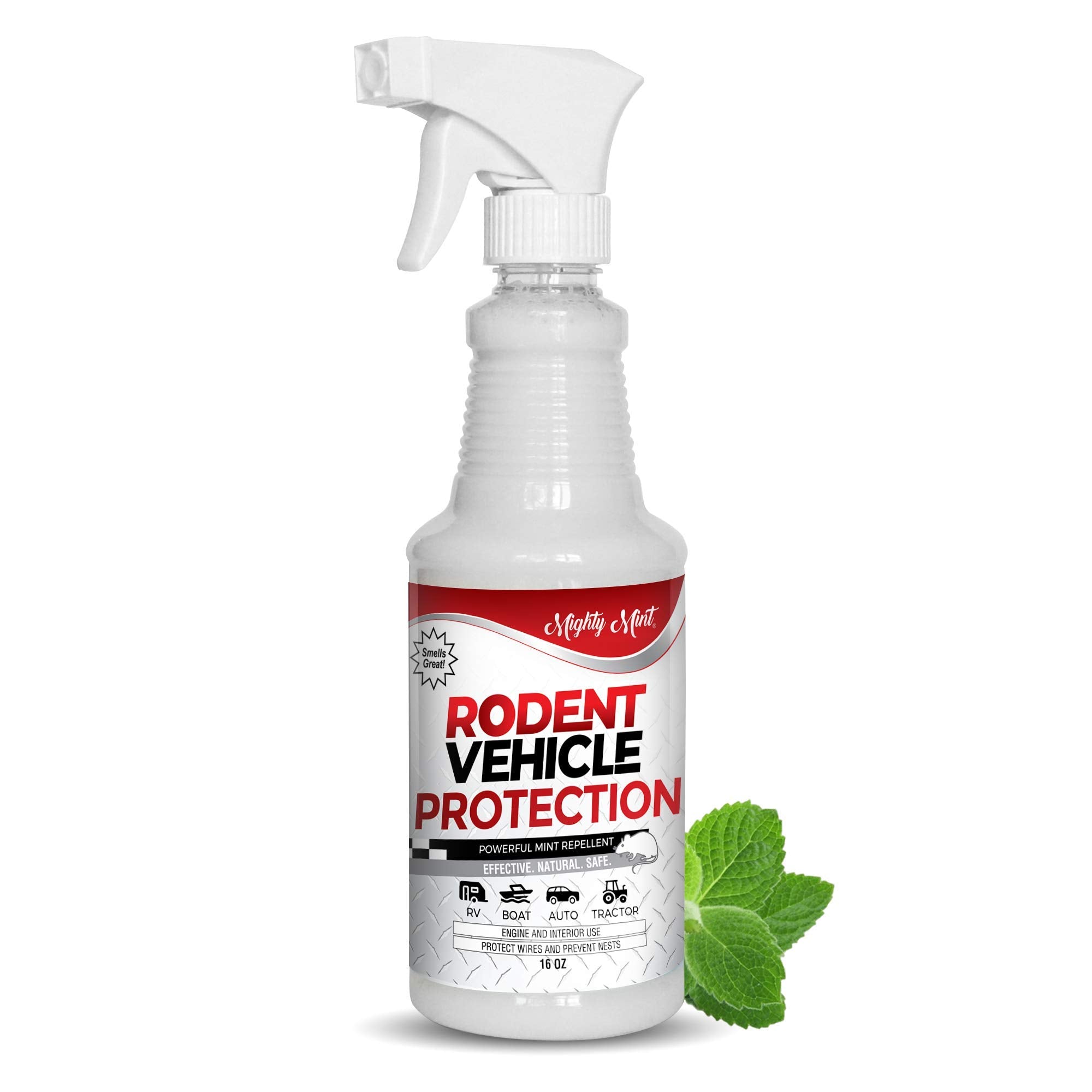 Mighty Mint front label showing 16 oz spray and product clarity benefit