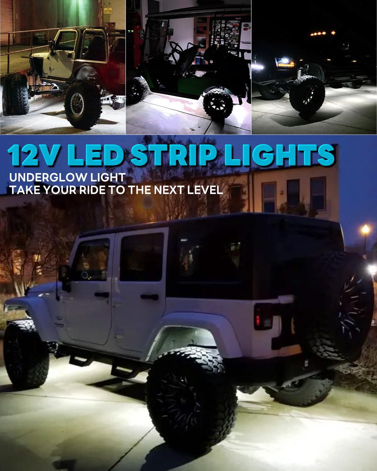 Miisiya LED strip used on boat bow illustrating waterproof lighting for night outings