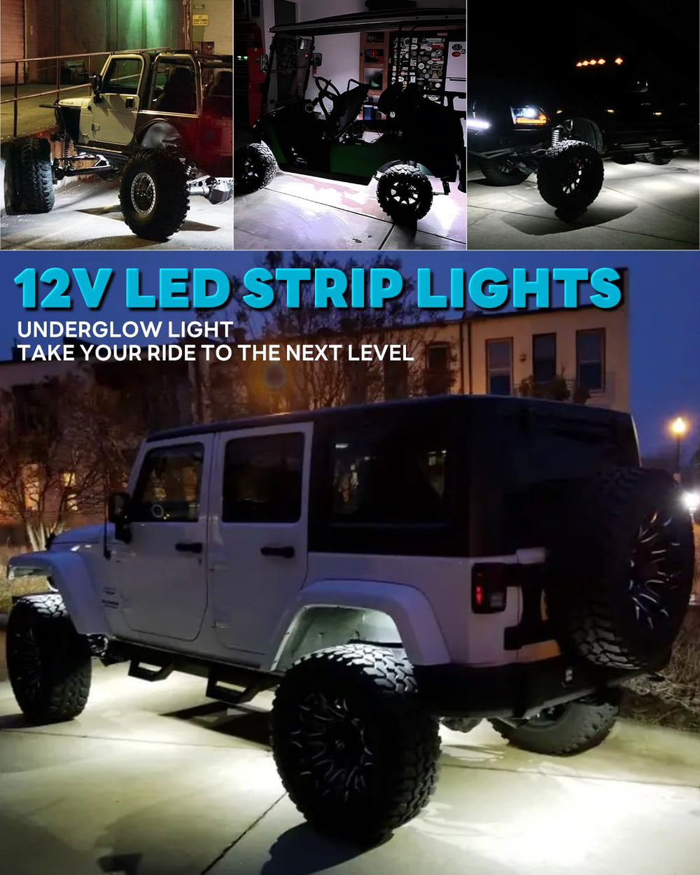 Miisiya LED strip used on boat bow illustrating waterproof lighting for night outings