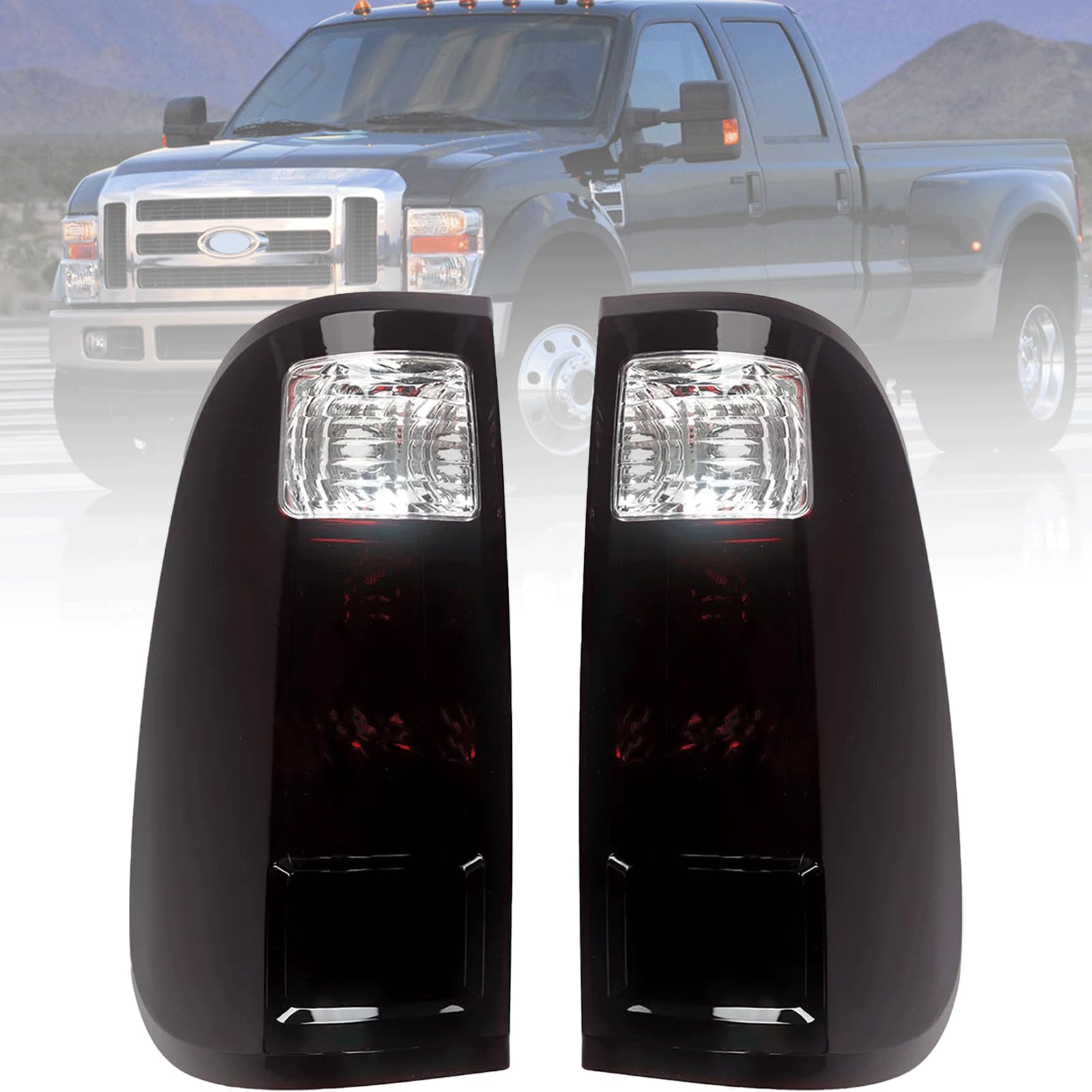 MiKaFex tail light front assembly showing smoke-red lens and clean fit