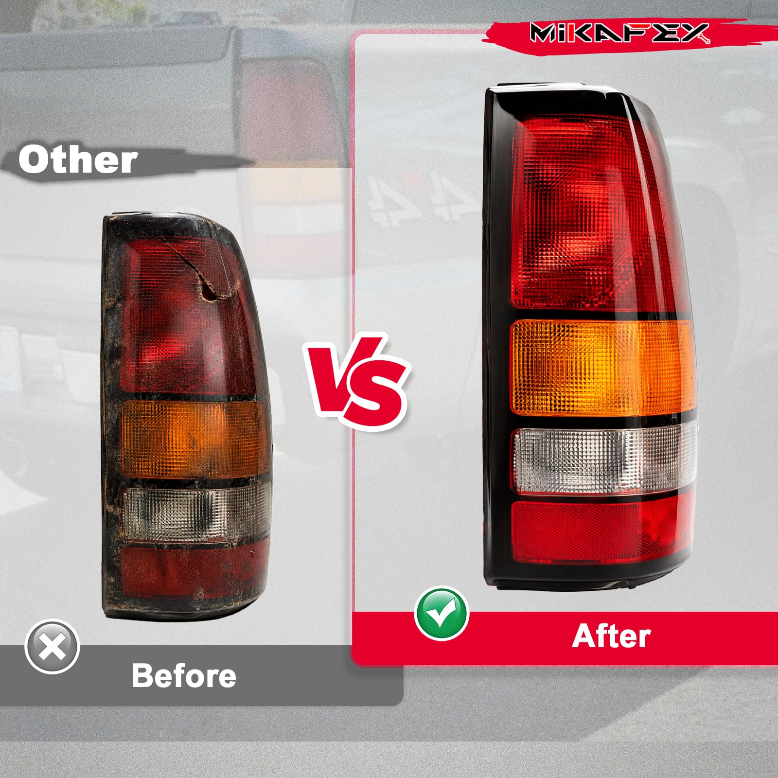 MiKaFex tail light installed on Silverado demonstrating direct-fit finish