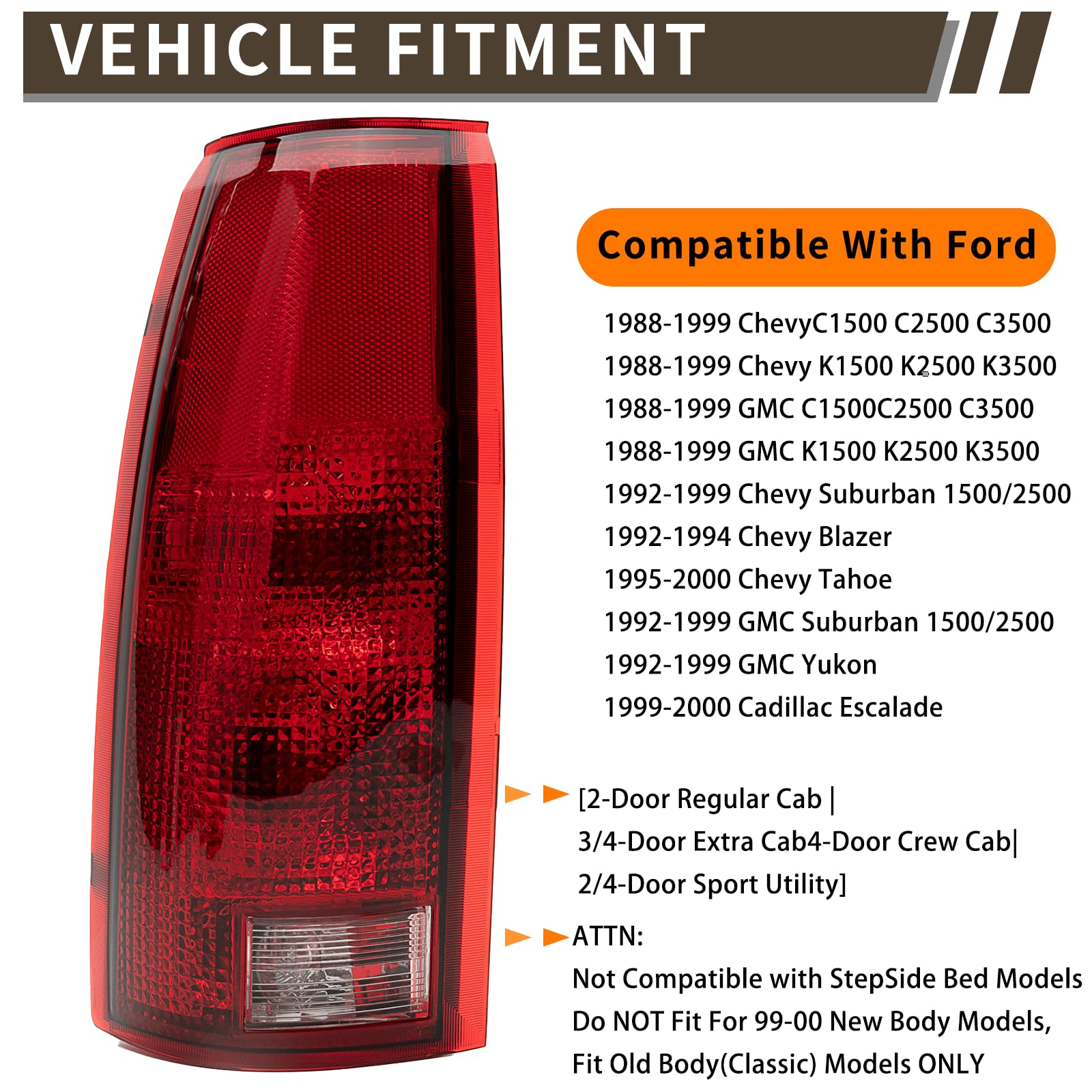MiKaFex tail light mounted on rear of Chevy truck illustrating proper fit