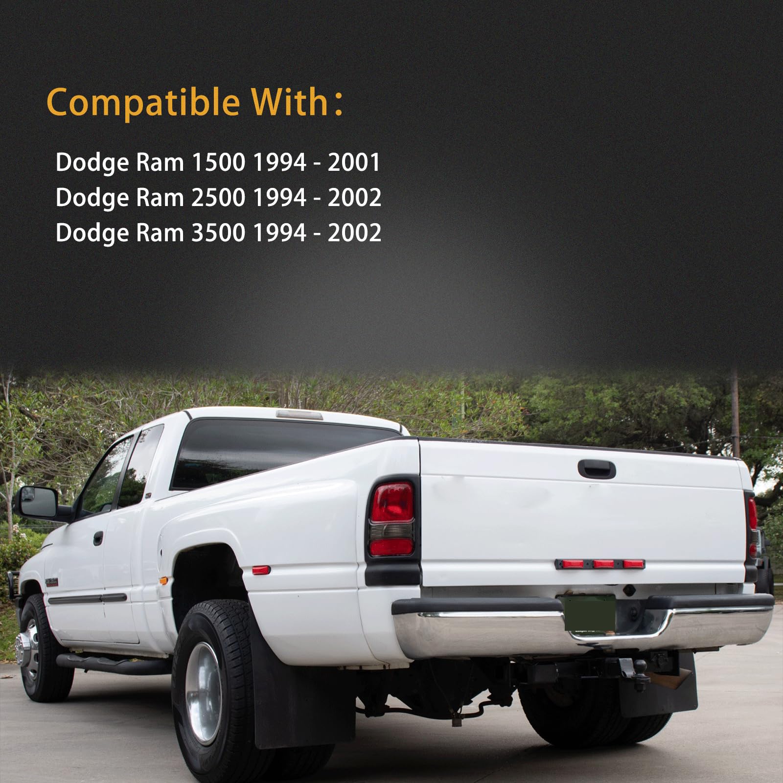 MiKaFex tail light mounted on Dodge Ram showing direct replacement benefit