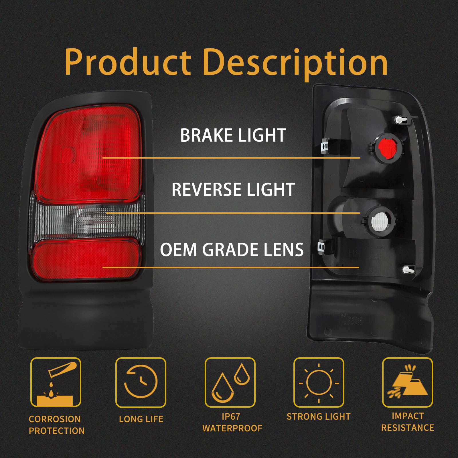 MiKaFex tail light side angle highlighting sealed edges for weather resistance