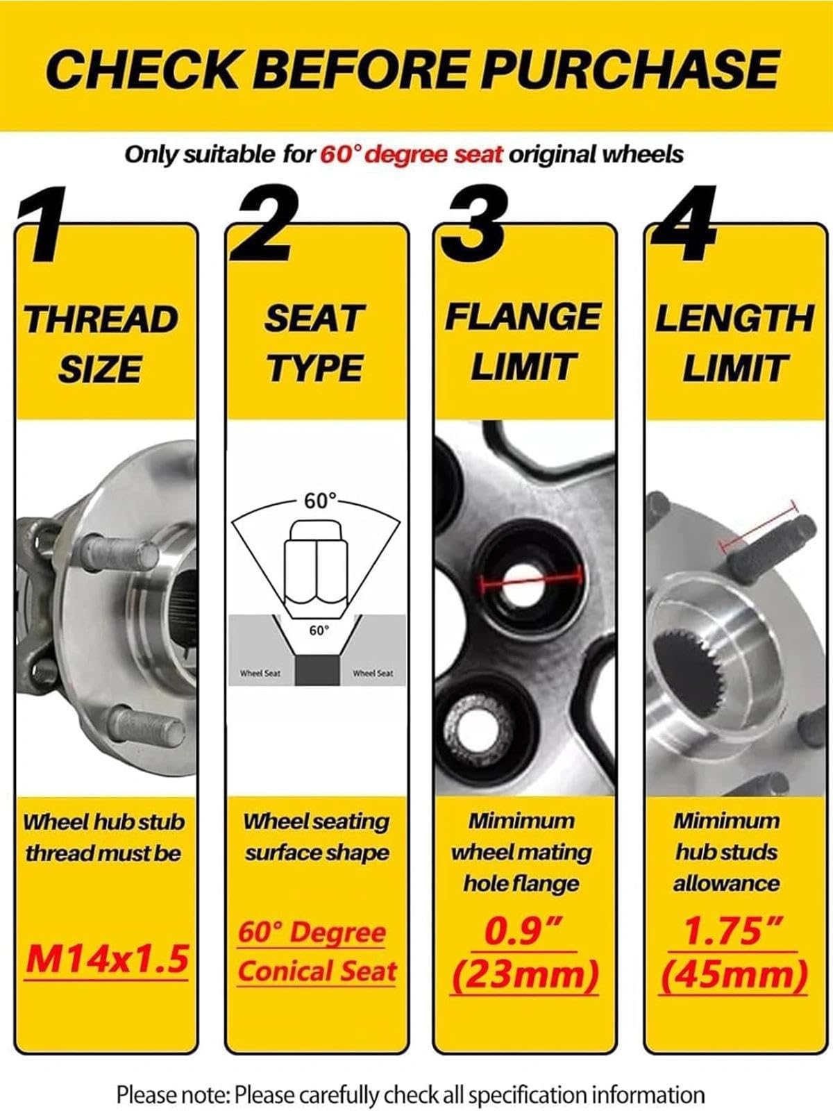 MIKKUPPA lug nut next to ruler showing scale for correct sizing verification