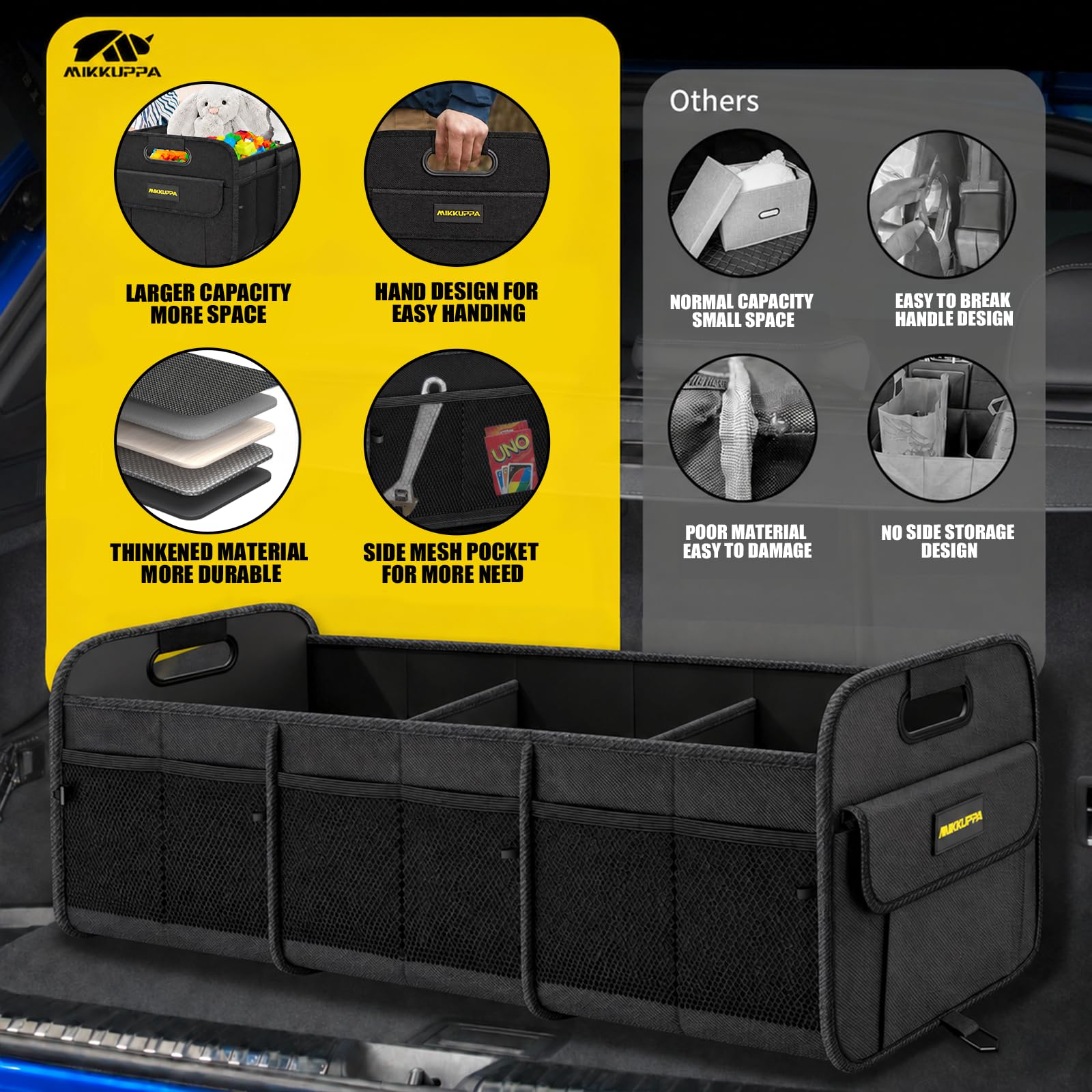 MIKKUPPA folded flat under seat for compact, space-saving storage