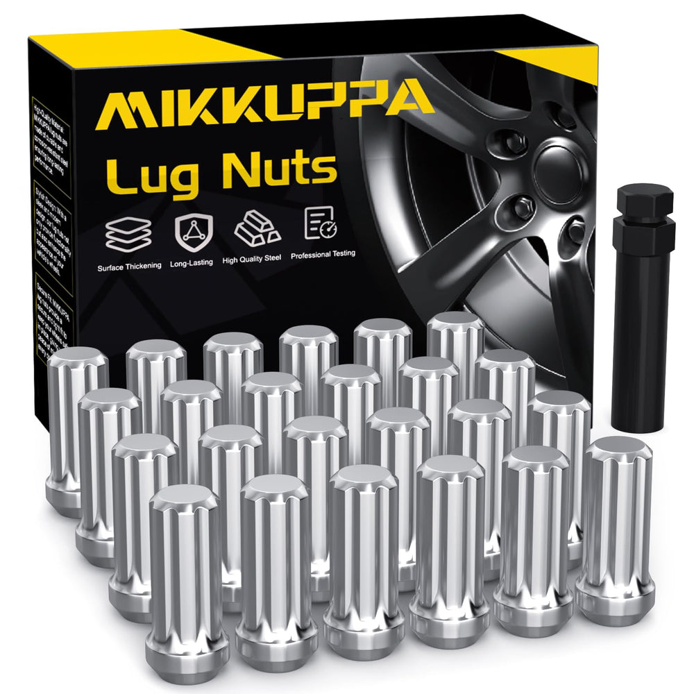 MIKKUPPA front packaging of lug nuts showing contents and benefit of complete kit