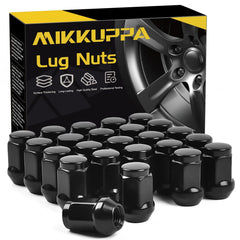 MIKKUPPA front view of 24-piece lug nuts showing complete set and benefits
