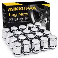 MIKKUPPA front view of lug nuts showing complete set and chrome finish benefit