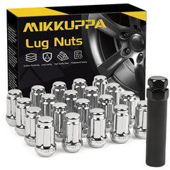 MIKKUPPA front view of lug nuts showing set and chrome finish benefit