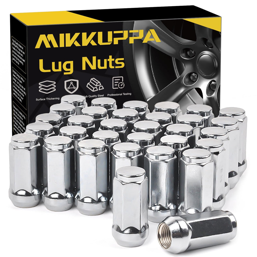 MIKKUPPA front view of lug nuts showing full set and polished finish benefiting appearance