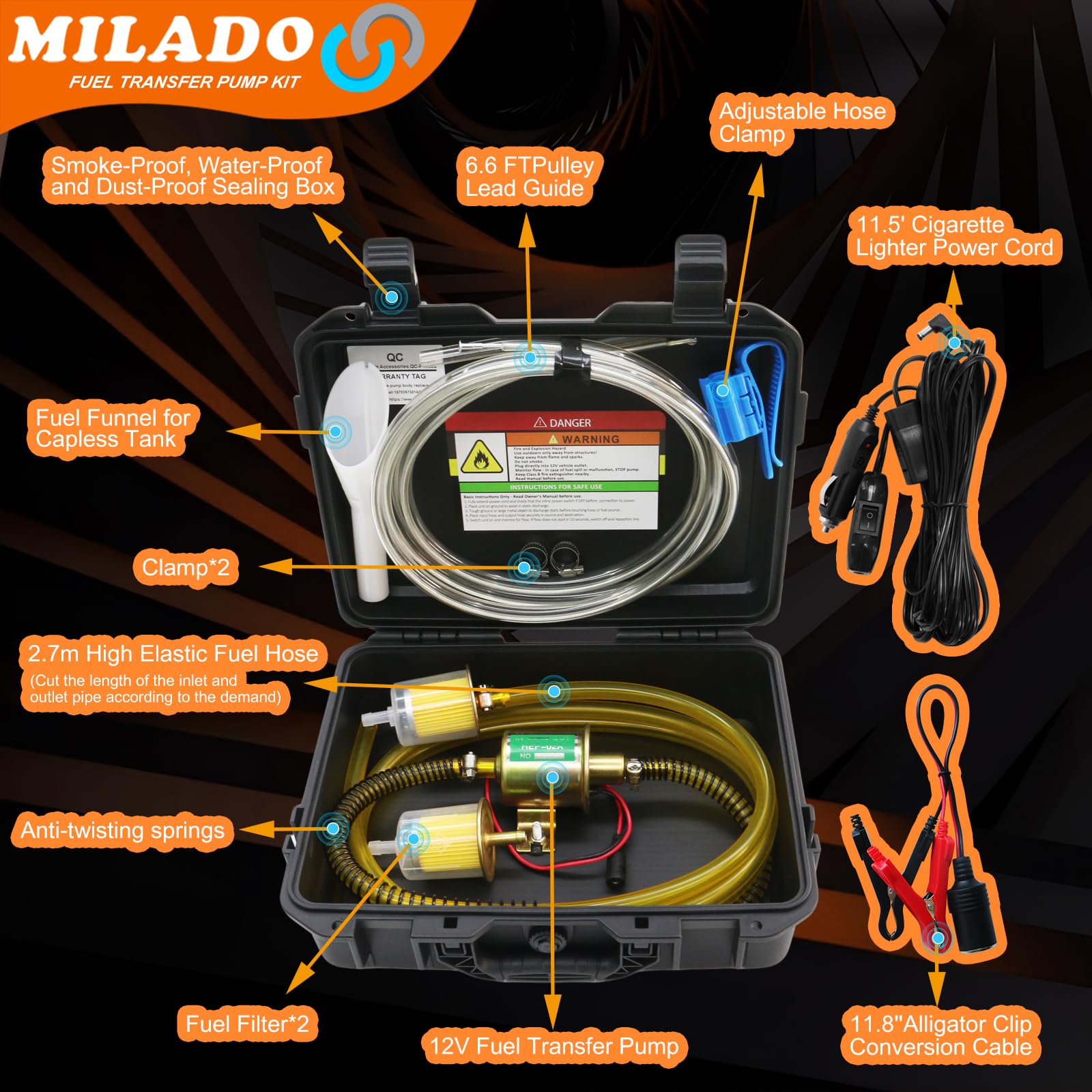 MILADO open compact case with organized components for easy storage
