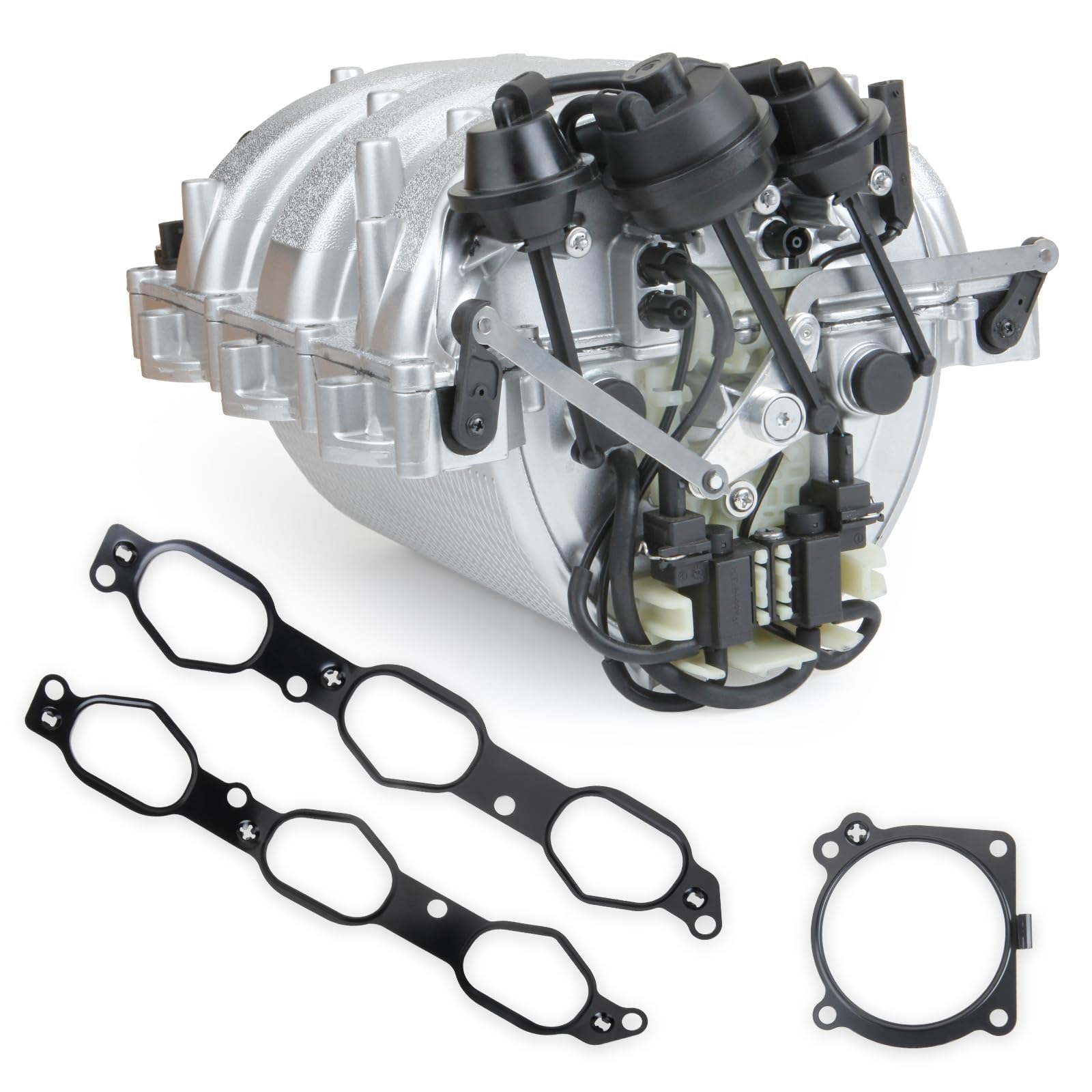 MILIPARTS intake manifold front view showing clean aluminium construction and fitment advantage