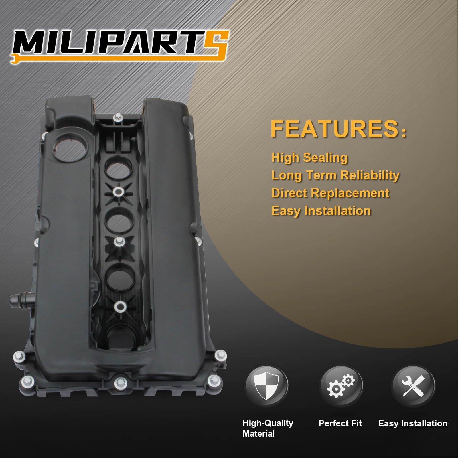 MILIPARTS valve cover mounting bolt holes ensure precise alignment